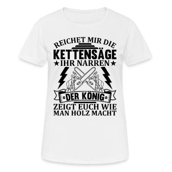 Holzknecht Waldarbeiter - Förster Kettensäge Holzf - Frauen T-Shirt atmungsaktiv - Weiß - Vorne - AI Model Female 172 dark (172cm)