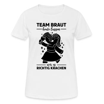 Team Braut Einhorn Polterabend Junggesellinnenabsc - Frauen T-Shirt atmungsaktiv - Weiß - Vorne - AI Model Female 172 dark (172cm)