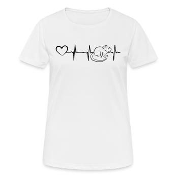 Mouse Heartbeat Heart Mouse Animal House Mouse Hea - T-shirt respirant Femme - blanc - Devant - AI Model Female 172 dark (172cm)