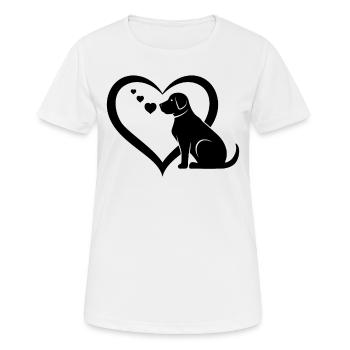 Dog With Heart Dog Lover Dog Owner Dog Puppy Cute - Frauen T-Shirt atmungsaktiv - Weiß - Vorne - AI Model Female 172 dark (172cm)