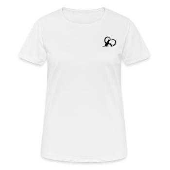 Dog & Cat Heart Cat Lover Dog Lover - Cute Dog Cat - Frauen T-Shirt atmungsaktiv - Weiß - Vorne - AI Model Female 172 dark (172cm)