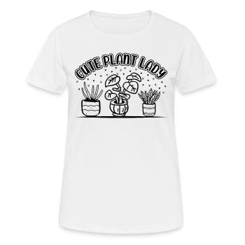 Cute Plant Lady Gardening Plant Lover Plants Garde - Women's Breathable T-Shirt - white - Front - AI Model Female 172 dark (172cm)