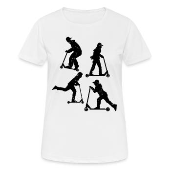 Scooter Tricks Stunt Scooter Stunts Boys Kids Scoo - Women's Breathable T-Shirt - white - Front - AI Model Female 172 dark (172cm)