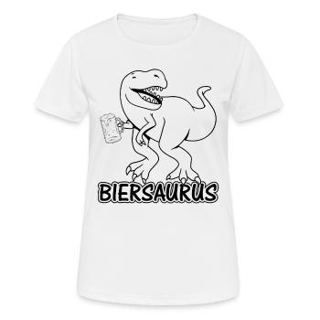 Bier Biersaurus Dinosaurier Dino mit Bierkrug - Bi - Frauen T-Shirt atmungsaktiv - Weiß - Vorne - AI Model Female 172 dark (172cm)