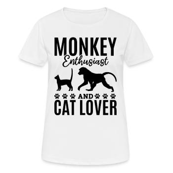 Monkey Enthusiast And Cat Lover - Orangutan Monkey - Frauen T-Shirt atmungsaktiv - Weiß - Vorne - AI Model Female 172 dark (172cm)