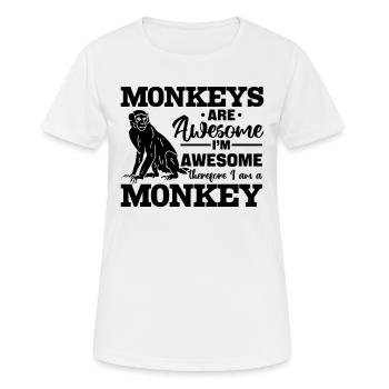 Les singes sont géniaux je suis génial donc je suis un M - T-shirt respirant Femme - blanc - Devant - AI Model Female 172 dark (172cm)