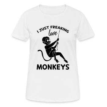 Orangutan Monkey - I Just freaking love Monkeys - Women's Breathable T-Shirt - white - Front - AI Model Female 172 dark (172cm)