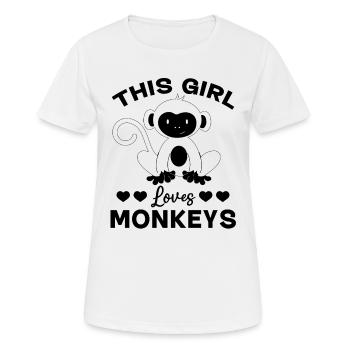 Monkey Lover - This Girl loves Monkeys - Women's Breathable T-Shirt - white - Front - AI Model Female 172 dark (172cm)
