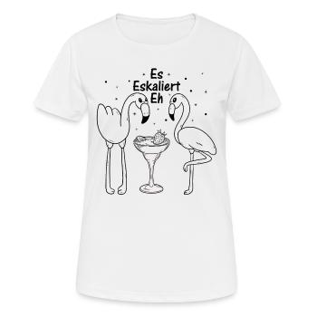 Es Eskaliert Eh Flamingo Après-Ski Party Vogel Fla - Frauen T-Shirt atmungsaktiv - Weiß - Vorne - AI Model Female 172 dark (172cm)