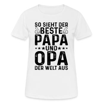 So Sieht Der Beste Papa Und Opa Der Welt Aus - Opa - Frauen T-Shirt atmungsaktiv - Weiß - Vorne - AI Model Female 172 dark (172cm)
