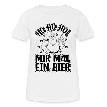 Weihnachten - Ho Ho Hol Mir Mal Ein Bier Weihnacht - Frauen T-Shirt atmungsaktiv - Weiß - Vorne - AI Model Female 172 dark (172cm)
