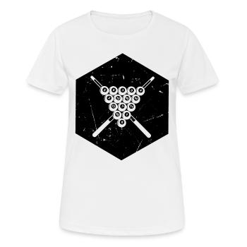 Billard 8-Ball Pool Billard- Joueur de billard - T-shirt respirant Femme - blanc - Devant - AI Model Female 172 dark (172cm)