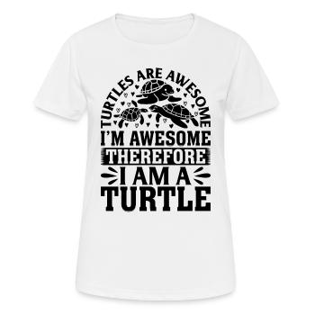 Les tortues sont géniales je suis génial donc je suis un tu - T-shirt respirant Femme - blanc - Devant - AI Model Female 172 dark (172cm)