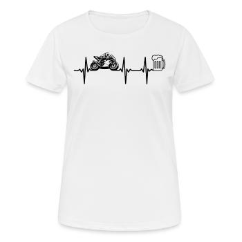 Racing Moto Heartbeat Beer Lover Race Motorc - T-shirt respirant Femme - blanc - Devant - AI Model Female 172 dark (172cm)