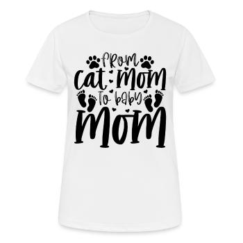 From Cat Mom To Baby Mom Pregnancy Announcement - Frauen T-Shirt atmungsaktiv - Weiß - Vorne - AI Model Female 172 dark (172cm)