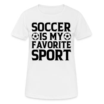 Jeu de football Joueur de football Le football est mon sp préféré - T-shirt respirant Femme - blanc - Devant - AI Model Female 172 dark (172cm)