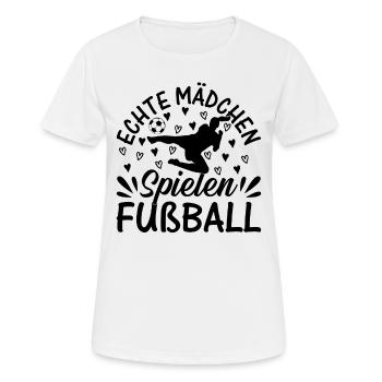 Fußball Spieler Mädchen - Echte Mädchen Spielen F - Frauen T-Shirt atmungsaktiv - Weiß - Vorne - AI Model Female 172 dark (172cm)