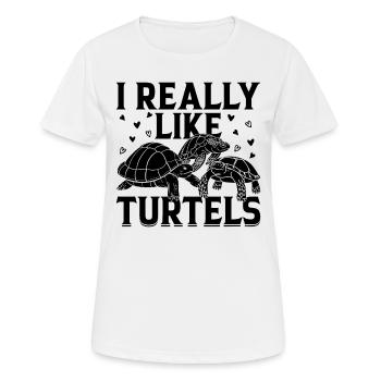 I Really Like Turtles Sea Turtle Lover Cute Turtle - Women's Breathable T-Shirt - white - Front - AI Model Female 172 dark (172cm)