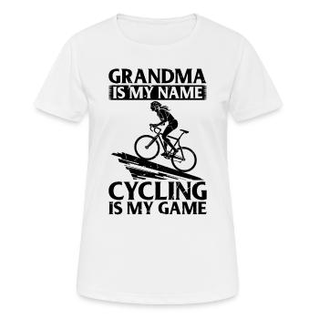 Road Bike Grandma Is My Name Cycling Is My Game - Women's Breathable T-Shirt - white - Front - AI Model Female 172 dark (172cm)