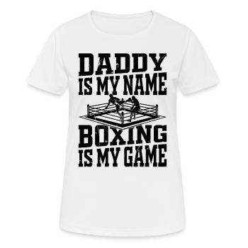 Boxing Daddy est mon nom La boxe est mon jeu Daddy Bo - T-shirt respirant Femme - blanc - Devant - AI Model Female 172 dark (172cm)