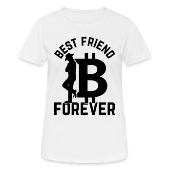 Bitcoin Best Friend Forever - Bitcoins - Women's Breathable T-Shirt - white - Front - AI Model Female 172 dark (172cm)