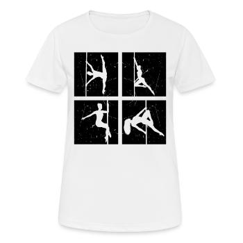 Pole Dance Silhouette - Pole Dancing Pole Dancer P - Frauen T-Shirt atmungsaktiv - Weiß - Vorne - AI Model Female 172 dark (172cm)