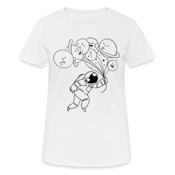 Solar System Planets - Aerospace Funny Astronaut - Frauen T-Shirt atmungsaktiv - Weiß - Vorne - AI Model Female 172 dark (172cm)