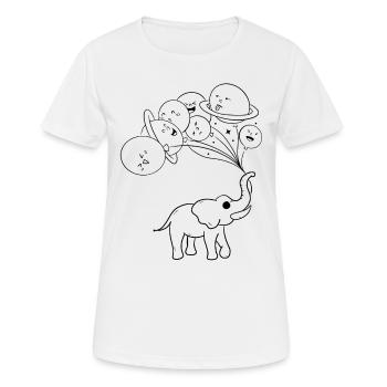 Planètes du système solaire - Aérospatiale Drôle d’éléphant - T-shirt respirant Femme - blanc - Devant - AI Model Female 172 dark (172cm)