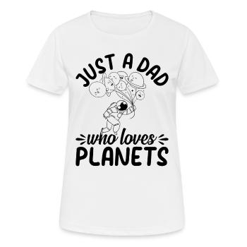 Space Travel Astronomy Daddy - Just A Dad Who Love - Women's Breathable T-Shirt - white - Front - AI Model Female 172 dark (172cm)