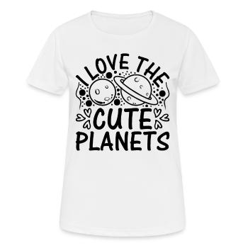 Astronomie Planètes du système solaire - J’aime le mignon P - T-shirt respirant Femme - blanc - Devant - AI Model Female 172 dark (172cm)