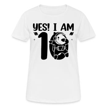Oui! J’ai 10 ans 10 anniversaire enfants espace astr - T-shirt respirant Femme - blanc - Devant - AI Model Female 172 dark (172cm)