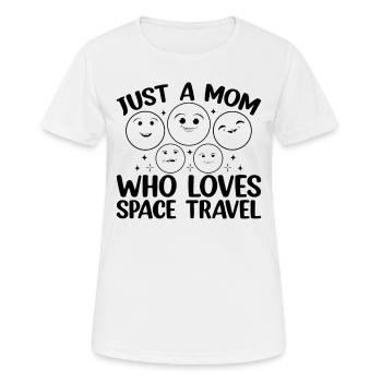 Astronaute aérospatial - Juste une maman qui aime l’espace T - T-shirt respirant Femme - blanc - Devant - AI Model Female 172 dark (172cm)
