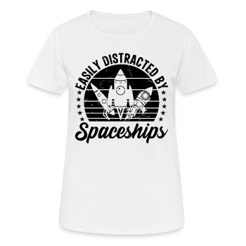 Vaisseau fusée de voyage spatial - facilement distrait par Sp - T-shirt respirant Femme - blanc - Devant - AI Model Female 172 dark (172cm)
