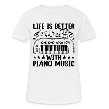 Life Is Better With Piano Music - Piano Keyboard P - Women's Breathable T-Shirt - white - Front - AI Model Female 172 dark (172cm)