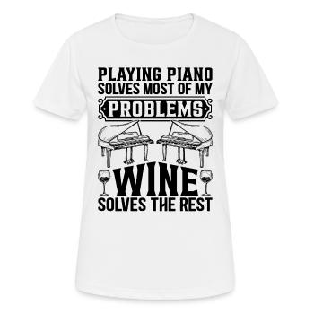 Jouer du piano résout la plupart de mes problèmes - Piano P - T-shirt respirant Femme - blanc - Devant - AI Model Female 172 dark (172cm)