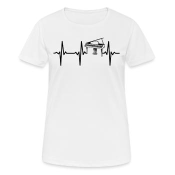 Piano Heartbeat Piano ECG Heartbeat Pianiste - T-shirt respirant Femme - blanc - Devant - AI Model Female 172 dark (172cm)