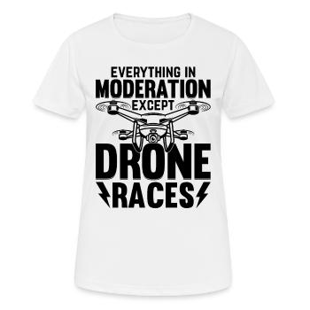 Drone Pilot - Tout avec modération sauf Dron - T-shirt respirant Femme - blanc - Devant - AI Model Female 172 dark (172cm)
