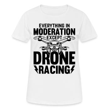 Drone Pilot - Tout avec modération sauf Dron - T-shirt respirant Femme - blanc - Devant - AI Model Female 172 dark (172cm)