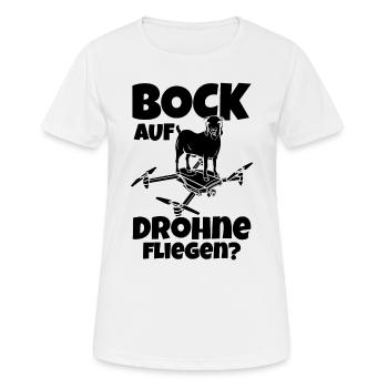 Bock auf Drohne fliegen - Lustiger Drohnenpilot - Frauen T-Shirt atmungsaktiv - Weiß - Vorne - AI Model Female 172 dark (172cm)