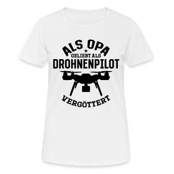 Als Opa geliebt als Drohnenpilot vergöttert - Dro - Frauen T-Shirt atmungsaktiv - Weiß - Vorne - AI Model Female 172 dark (172cm)