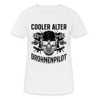 Quadrocopter Drohne Pilot - Cooler Alter Drohnenpi - Frauen T-Shirt atmungsaktiv - Weiß - Vorne - AI Model Female 172 dark (172cm)