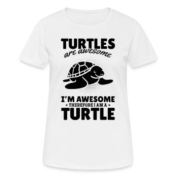 Les tortues sont géniales je suis génial donc je suis un tu - T-shirt respirant Femme - blanc - Devant - AI Model Female 172 dark (172cm)