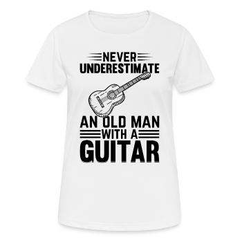 Playing Guitar Never Underestimate An Old Man With - Women's Breathable T-Shirt - white - Front - AI Model Female 172 dark (172cm)