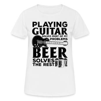 Playing Guitar Solves Most Of Problems Beer Solves - Women's Breathable T-Shirt - white - Front - AI Model Female 172 dark (172cm)