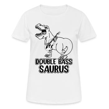 Double Bass Saurus - Dinosaure contrebassiste - T-shirt respirant Femme - blanc - Devant - AI Model Female 172 dark (172cm)