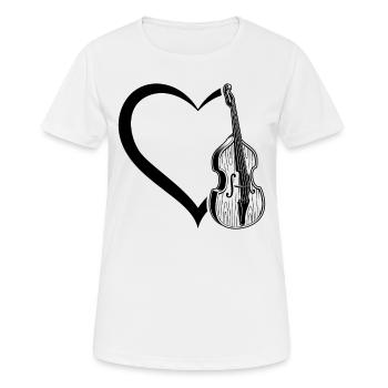 Contrebasse Heart Double Bass Lover Contrebassiste - T-shirt respirant Femme - blanc - Devant - AI Model Female 172 dark (172cm)