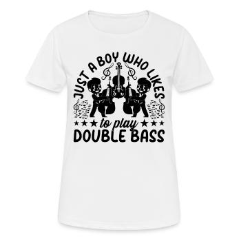 Just A Boy Who Likes To Playing Double Bass - Double - T-shirt respirant Femme - blanc - Devant - AI Model Female 172 dark (172cm)