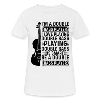 Je suis un contrebassiste J’adore jouer du contrebasse - T-shirt respirant Femme - blanc - Devant - AI Model Female 172 dark (172cm)