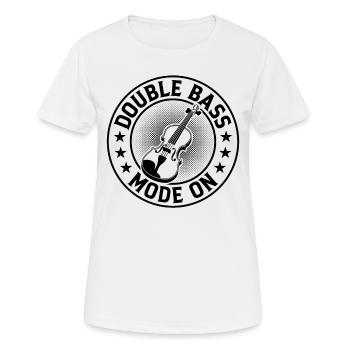 Mode contrebasse contrebassiste sur contrebasse - T-shirt respirant Femme - blanc - Devant - AI Model Female 172 dark (172cm)