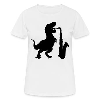 Dino Saxophone Saxophone Instrument Saxophoniste Re - T-shirt respirant Femme - blanc - Devant - AI Model Female 172 dark (172cm)